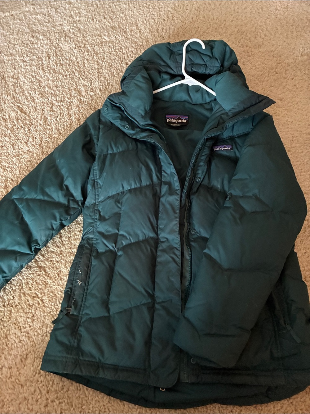 Patagonia Women's Teal Green Insulated Puffer Coat